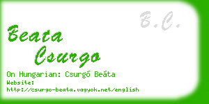 beata csurgo business card