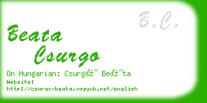 beata csurgo business card